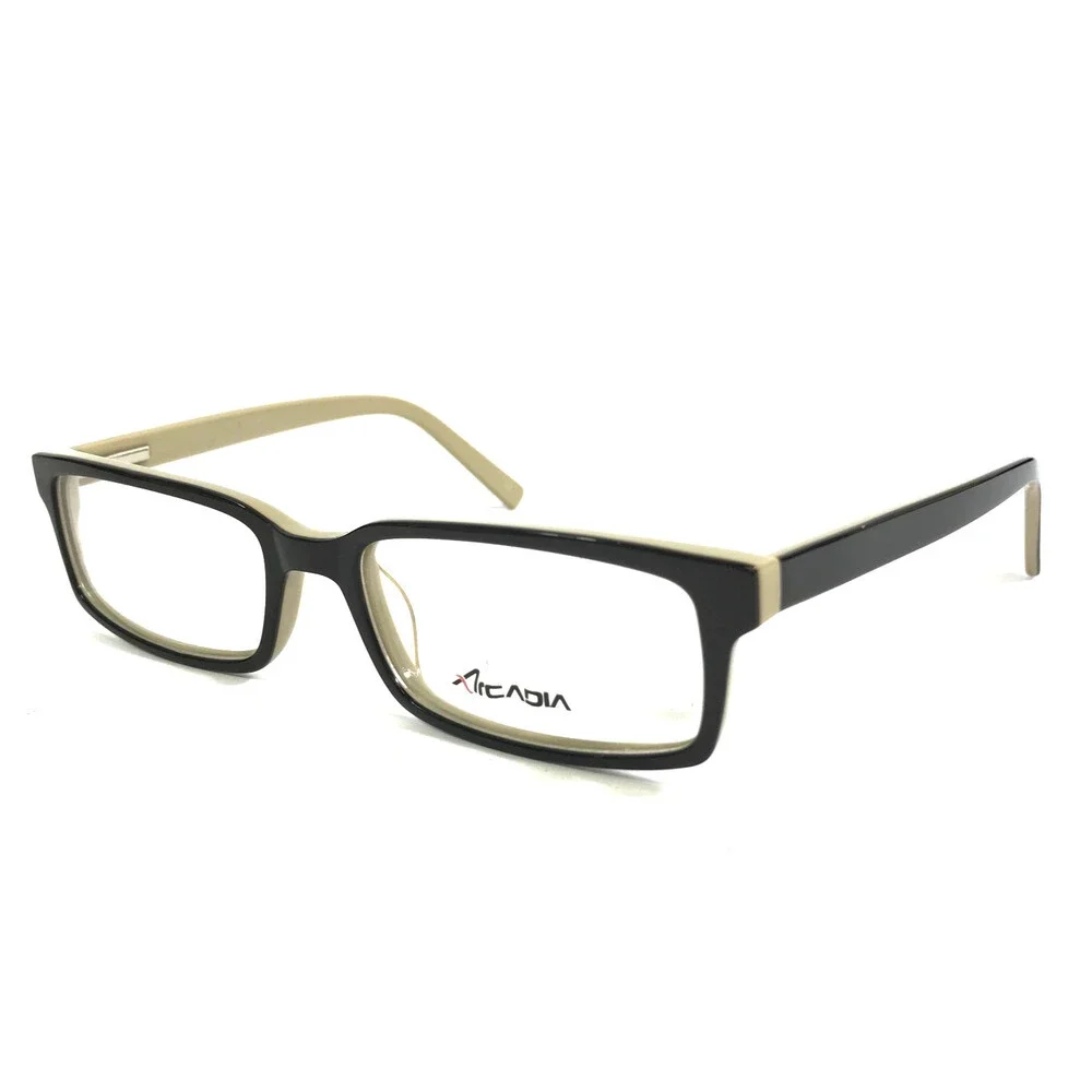 Arcadia Eyeglasses Frames 7042 C3 Matte Black Beige Rectangle Full Rim 55-18-140